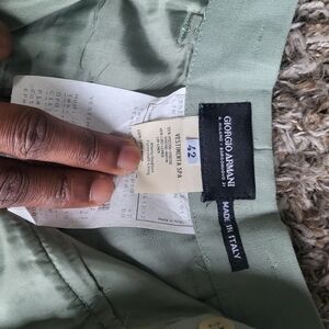 Giorgio Armani Green Wide Leg Pants